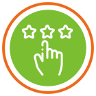 Image of a finger pointing to 3 stars